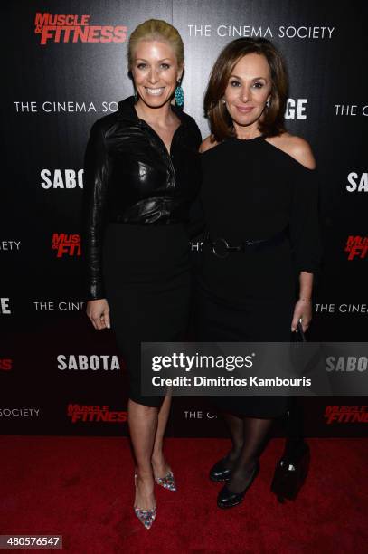 Sportscaster and TV personality Jill Martin and TV anchor Rosanna Scotto attend The Cinema Society with Muscle & Fitness screening of Open Road...