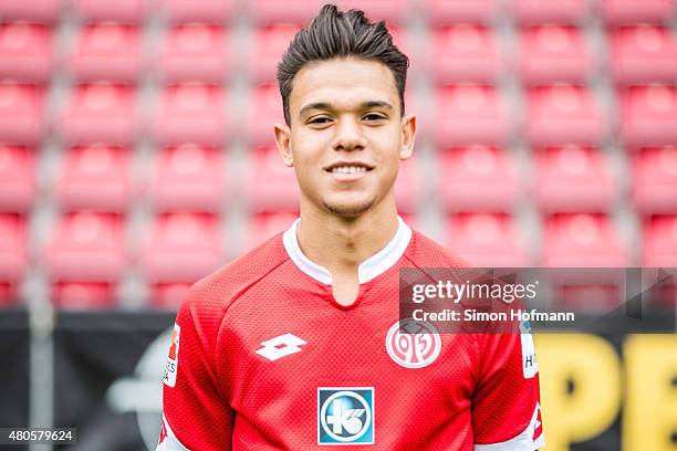 Devante Parker poses during the 1. FSV Mainz 05 Team Presentation at Coface Arena on July 12, 2015 in Mainz, Germany.