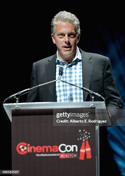 Dolby Laboratories, Inc. Cinema SVP Doug Darrow speaks onstage at Universal Pictures screening of Neighbors at The Colosseum at Caesars Palace...