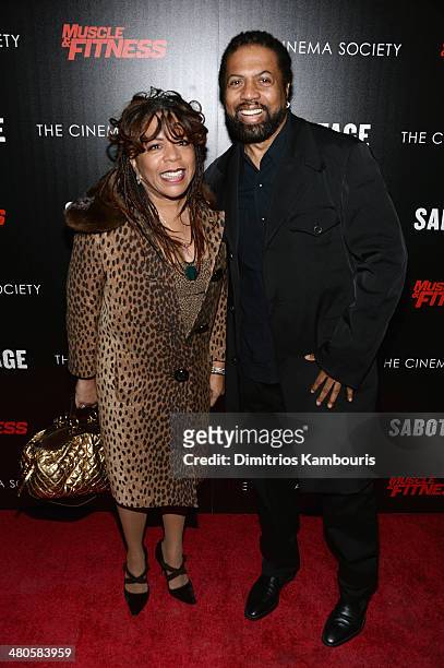 Valerie Simpson and Ray Simpson attend The Cinema Society with Muscle & Fitness screening of Open Road Films' "Sabotage" at AMC Loews Lincoln Square...