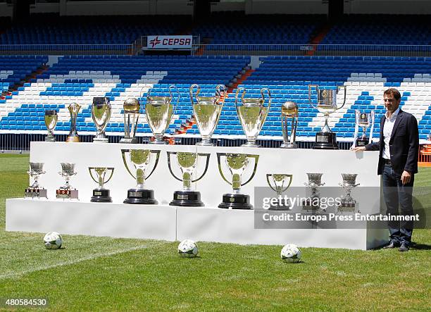 Iker Casillas attends a press conference to announce that Iker Casillas will be leaving Real Madrid football team on July 13, 2015 in Madrid, Spain.