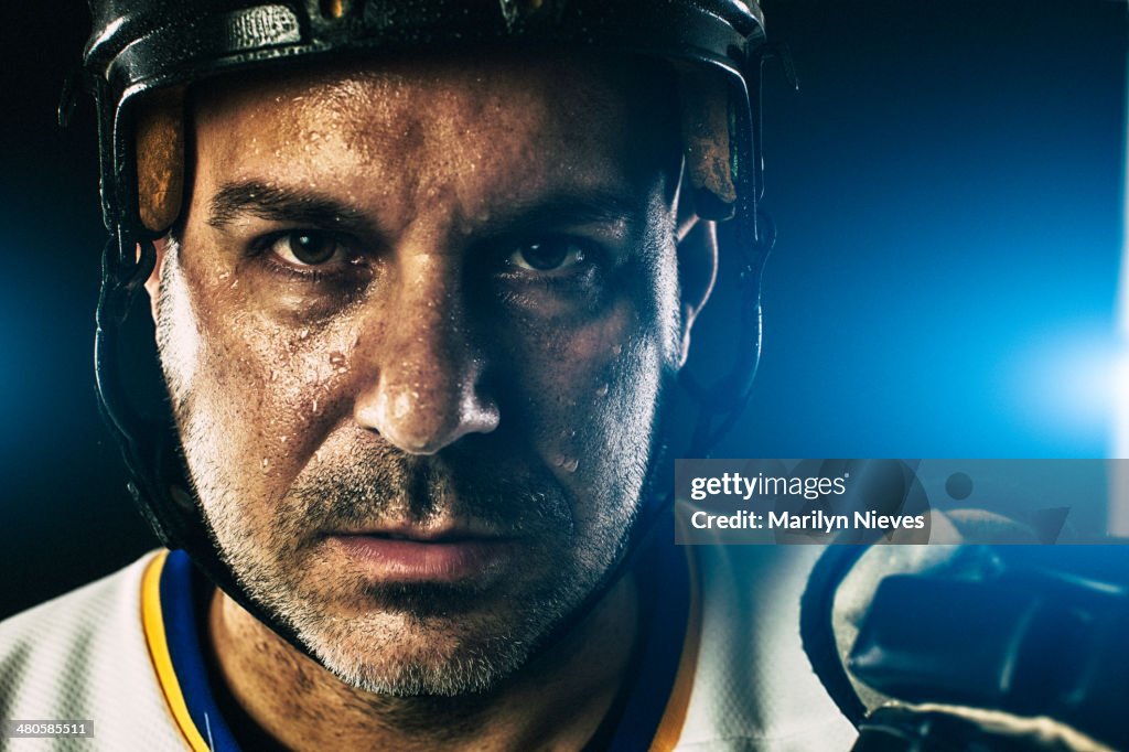 Jugador de hockey retrato