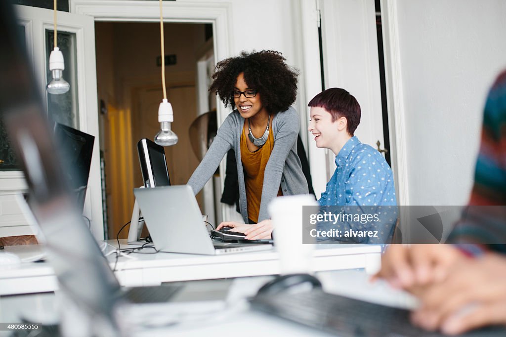 Authentic picture of entrepreneurs working together