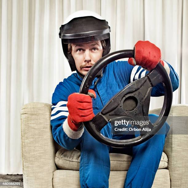 man driving at home - driving humor stock pictures, royalty-free photos & images