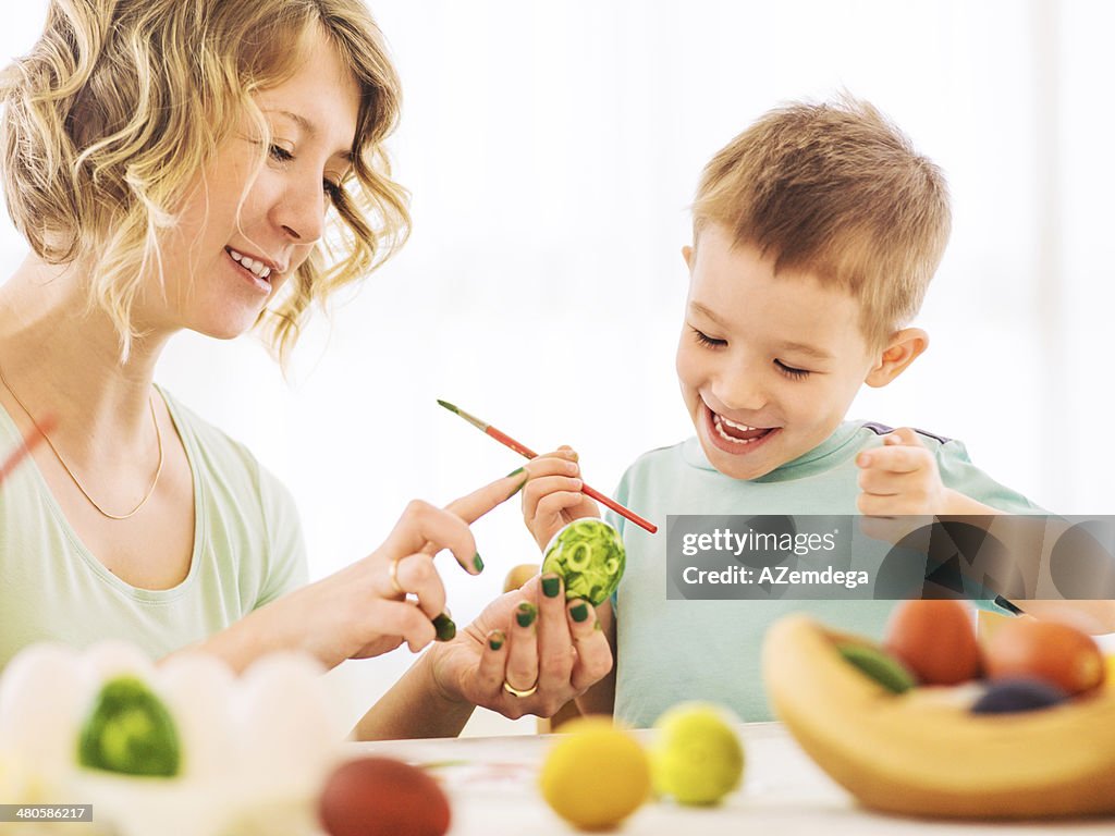 Colouring Easter eggs