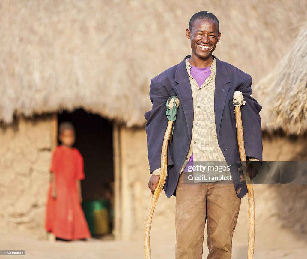 African Man with Crutches