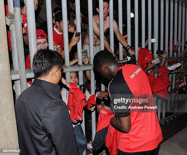 Kolo Toure of Liverpool during meet and greet signing session at the Rajamangala Stadium on July 13, 2015 in Bangkok, Thailand.