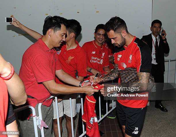 Danny Ings of Liverpool during meet and greet signing session at the Rajamangala Stadium on July 13, 2015 in Bangkok, Thailand.