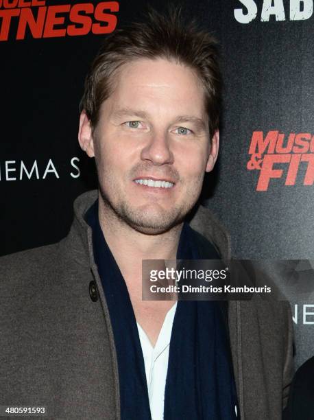 Author and publisher David Zinczenko attends The Cinema Society with Muscle & Fitness screening of Open Road Films' "Sabotage at AMC Loews Lincoln...