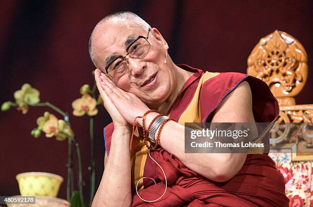 The XIV Dalai Lama attends 80th birthday celebrations at the 'Jahrhunderthalle' on July 13, 2015 in Frankfurt, Germany.