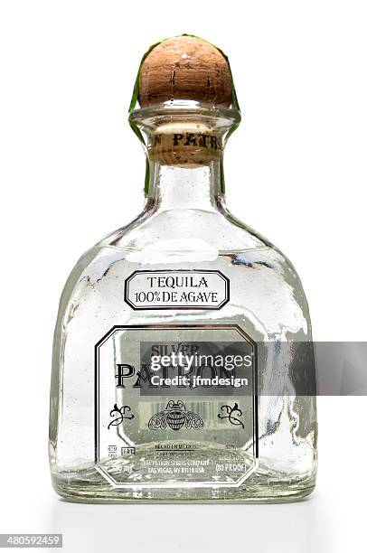 silver patron tequila bottle - lechuguilla cactus stock pictures, royalty-free photos & images