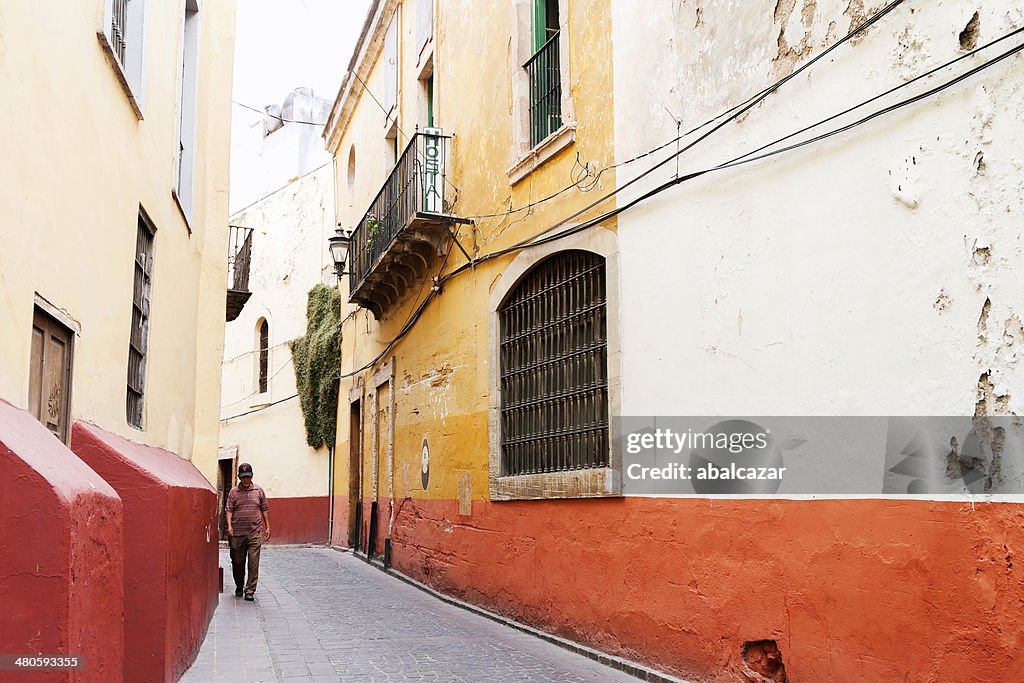 Pedestrian in a Guanajuato alley