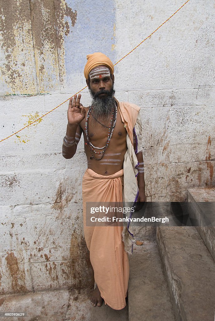 Bärtiger Mann oder Heilige sadhu