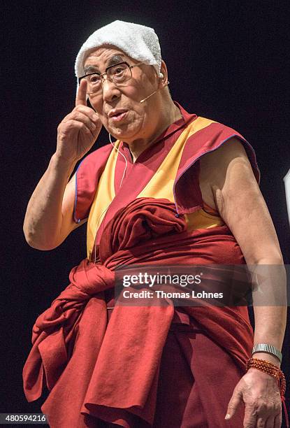 The XIV Dalai Lama attends 80th birthday celebrations at the 'Jahrhunderthalle' on July 13, 2015 in Frankfurt, Germany.