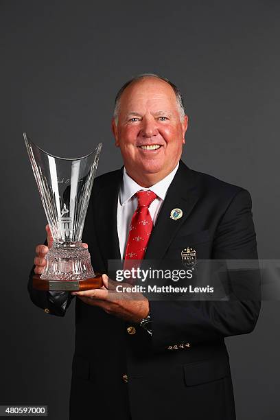 Inductee Mark O'Meara poses during the World Golf Hall of Fame Induction at St Andrews University on July 13, 2015 in St Andrews, Scotland.