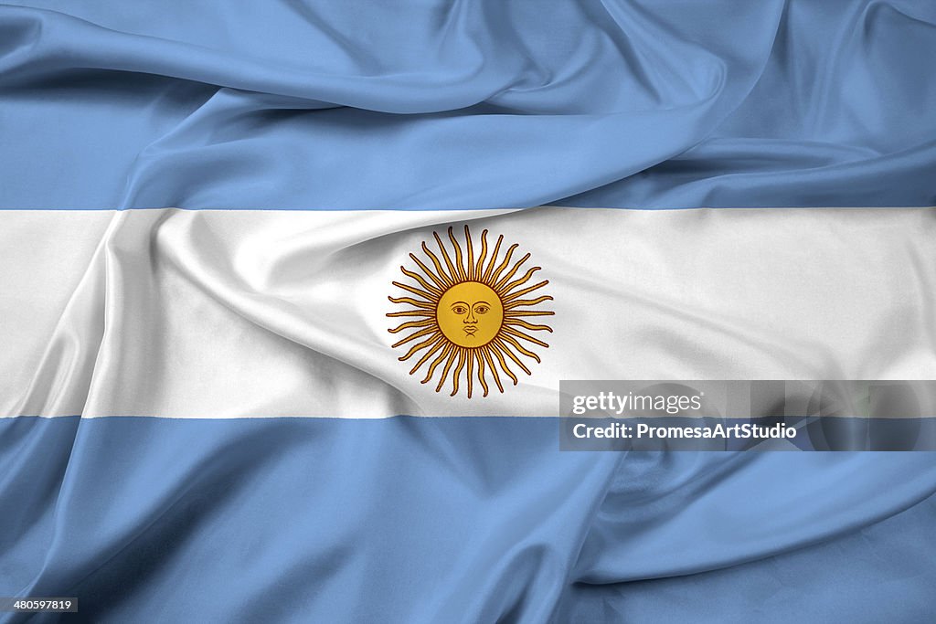 Argentinien-Flagge Winken