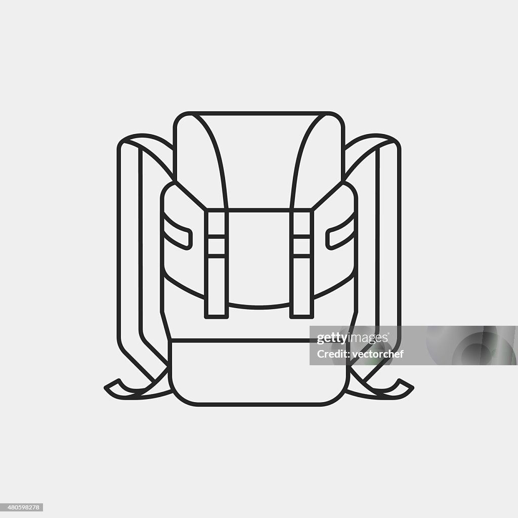 Backpack line icon