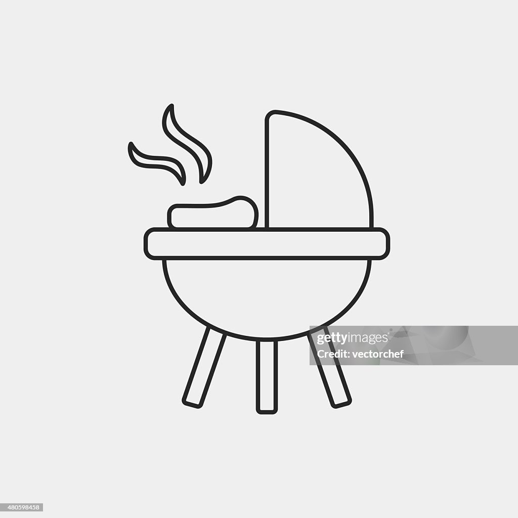 BBQ oven line icon