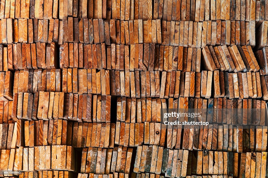 Stack of wood logs for background