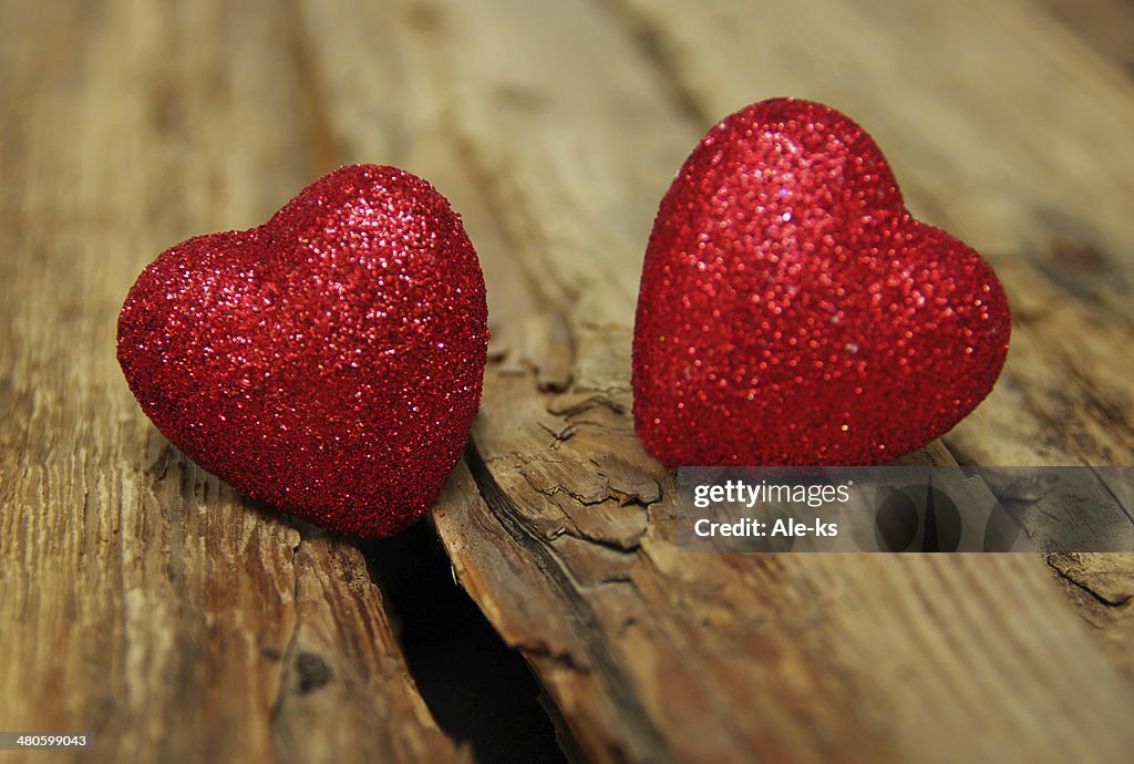 Heart on wood