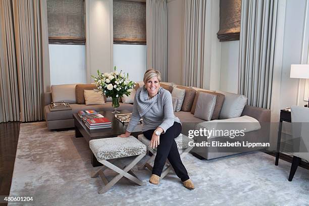 Personality/finance adviser, Suze Orman is photographed for Wall Street Journal on October 30, 2014 at home in her Plaza apartment in New York City....
