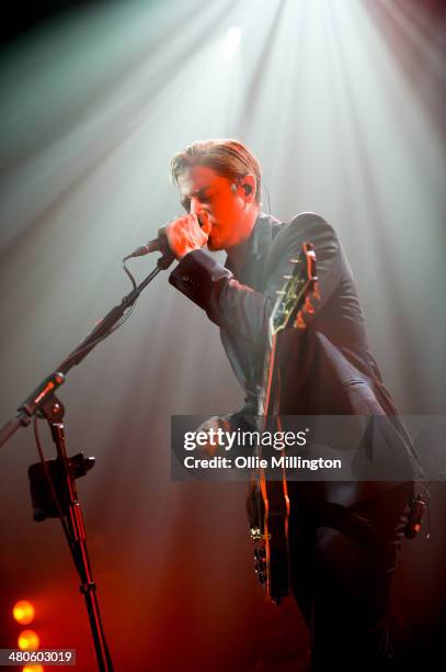 Paul Banks of Interpol performs onstage at the NME Awards Tour Show at The Institute on March 25, 2014 in Birmingham, England.