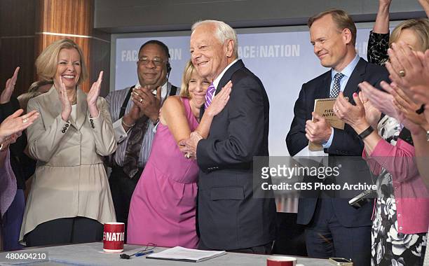 Bob Schieffer on his last show as host of CBS News' FACE THE NATION on May 31, 2015. Schieffer announced his retirement in April 2015 after 46 years...