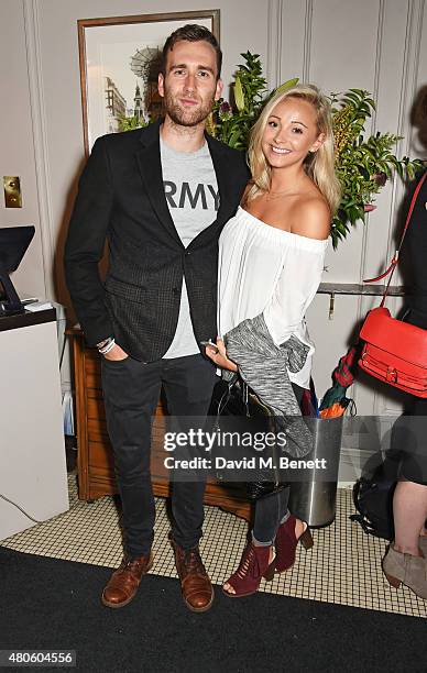 Matthew Lewis and Lauren Hickford attends an after party following the press night performance of "The Mentalists" at Kettner's on July 13, 2015 in...