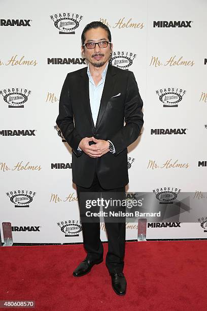 Actor Hiroyuki Sanada attends the New York premiere of "Mr. Holmes" at Museum of Modern Art on July 13, 2015 in New York City.