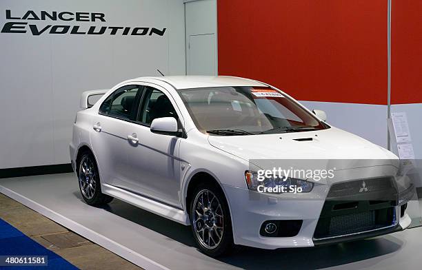 mitsubishi lancer evolution - sedan stock pictures, royalty-free photos & images