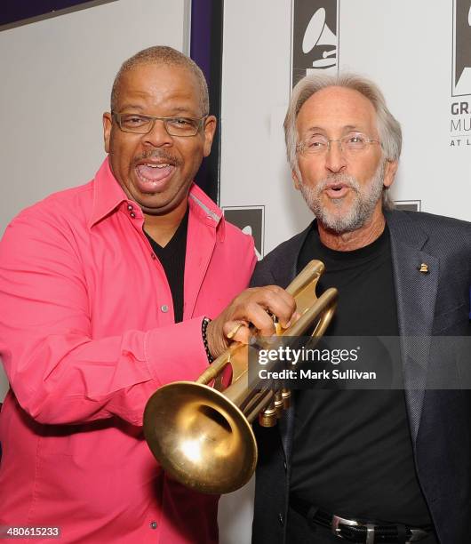 Musician Terence Blanchard and Neil Portnow, President, National Academy of Recording Arts and Sciences pose before Blue Note: The Finest In Jazz...