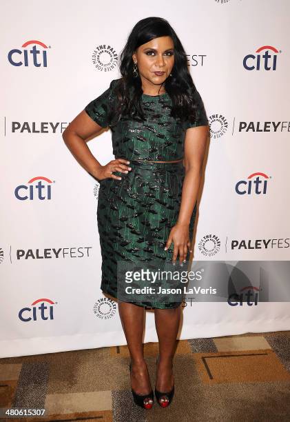 Actress Mindy Kaling attends "The Mindy Project" event at the 2014 PaleyFest at Dolby Theatre on March 25, 2014 in Hollywood, California.