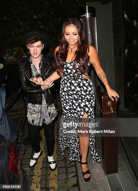 Jake Roche and Jesy Nelson at Hakkasan restaurant on July 13, 2015 in London, England.