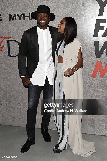 Professional Basketball Player Dwyane Wade and actress Gabrielle Union attend the opening event for New York Fashion Week: Men's S/S 2016 at Amazon...