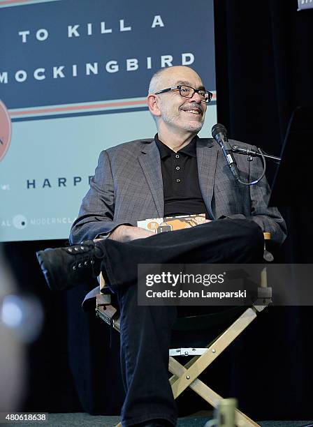 Wally Lamb speaks during the Harper Lee celebration with Wally Lamb and Leslie Uggams in conversation with Bill Goldstein at Barnes & Noble Union...