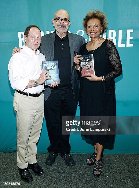 Bill Goldstein, Wally Lamb and Leslie Uggams attend Harper Lee celebration with Wally Lamb and Leslie Uggams in conversation with Bill Goldstein at...