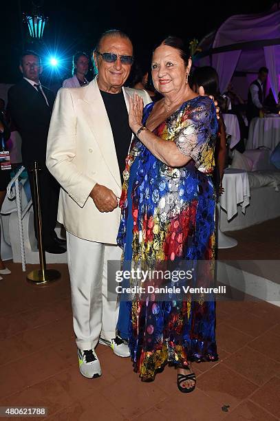 Tony Renis and Elettra Morini attend 2015 Ischia Global Film & Music Fest Day 1 on July 13, 2015 in Ischia, Italy.