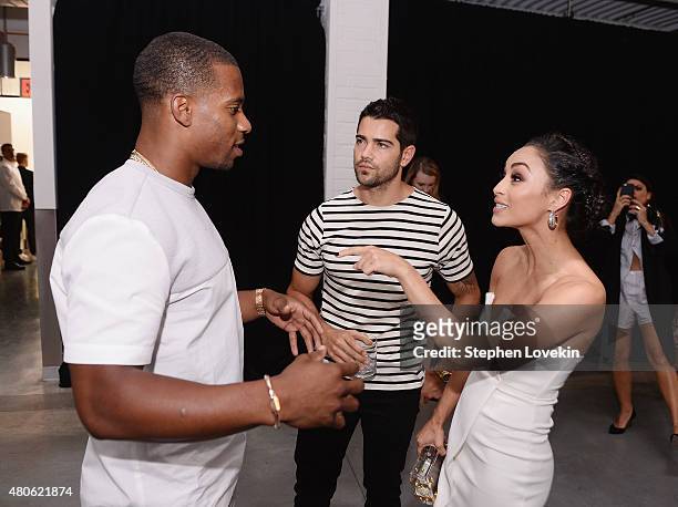 Victor Cruz, Jesse Metcalfe, and Cara Santana attend New York Men's Fashion Week kick off party hosted by Amazon Fashion and CFDA at Amazon Imaging...