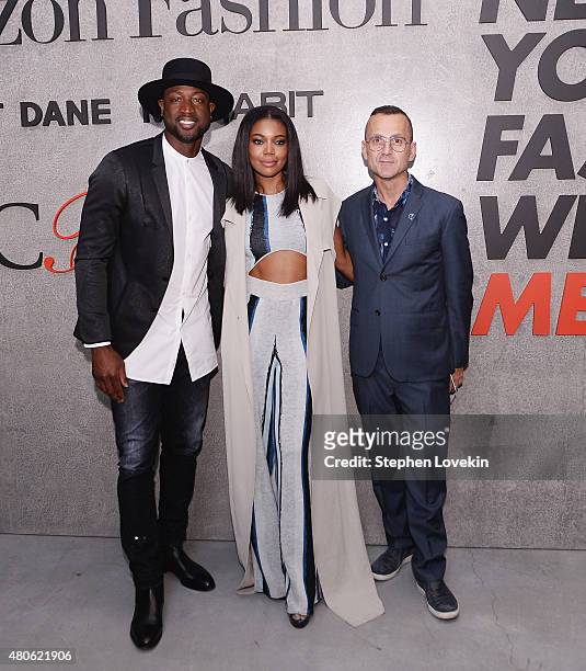 Dwyane Wade, Gabrielle Union, and Steve Kolb attend New York Men's Fashion Week kick off party hosted by Amazon Fashion and CFDA at Amazon Imaging...