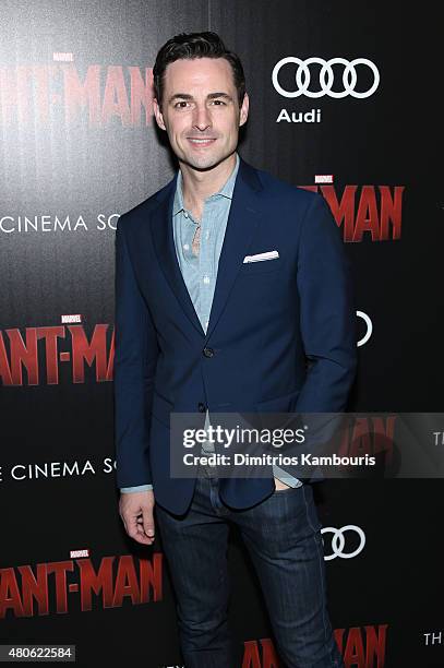 Broadway actor Max von Essen attends Marvel's screening of "Ant-Man" hosted by The Cinema Society and Audi at SVA Theater on July 13, 2015 in New...