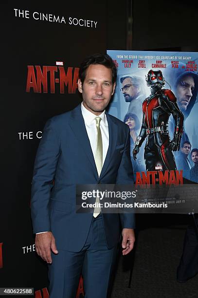 Actor Paul Rudd attends Marvel's screening of "Ant-Man" hosted by The Cinema Society and Audi at SVA Theater on July 13, 2015 in New York City.