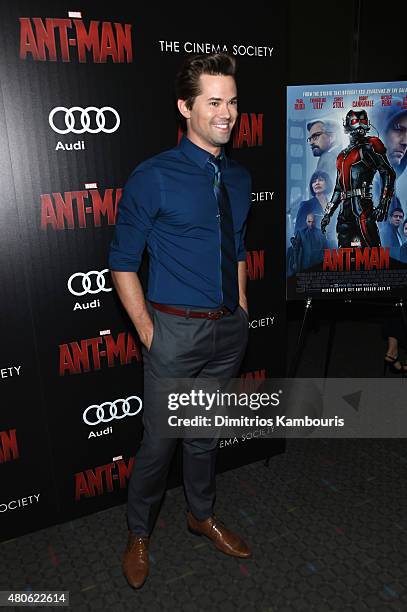 Actor Andrew Rannells attends Marvel's screening of "Ant-Man" hosted by The Cinema Society and Audi at SVA Theater on July 13, 2015 in New York City.