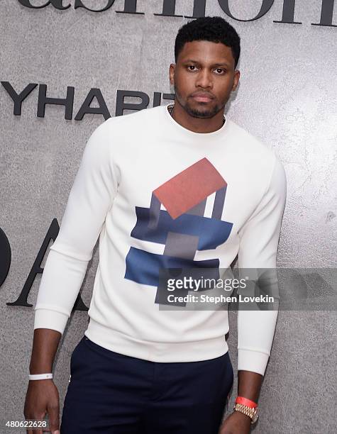 Rudy Gay attends New York Men's Fashion Week kick off party hosted by Amazon Fashion and CFDA at Amazon Imaging Studio on July 13, 2015 in Brooklyn,...
