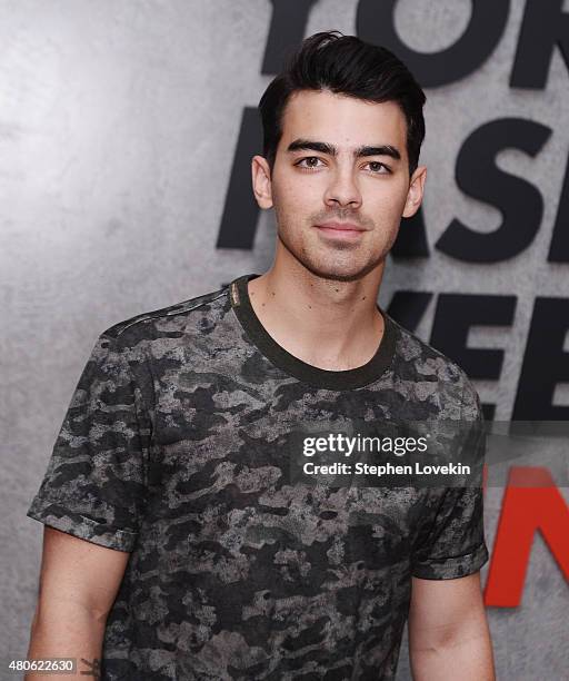 Joe Jonas attends New York Men's Fashion Week kick off party hosted by Amazon Fashion and CFDA at Amazon Imaging Studio on July 13, 2015 in Brooklyn,...
