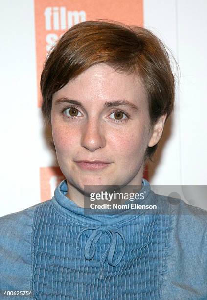 Lena Dunham attends the 2015 Film Society of Lincoln Center Summer Talks with Judd Apatow and Lena Dunham at Elinor Bunin Munroe Film Center on July...