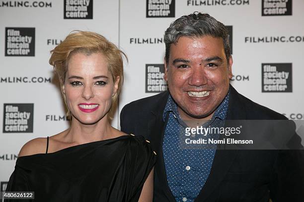 Parker Posey and moderator Eugene Hernandez attend 2015 Film Society of Lincoln Center Summer Talks with Parker Posey event at Elinor Bunin Munroe...