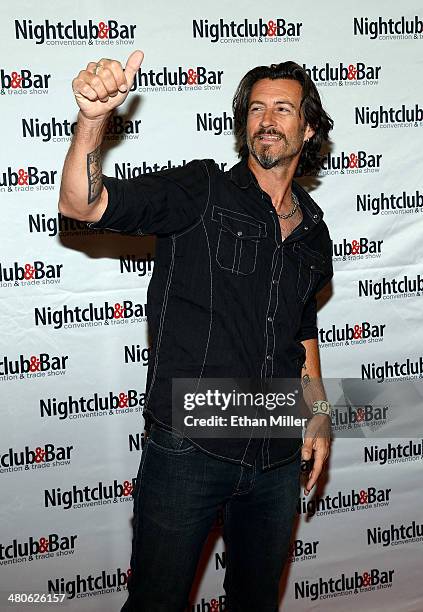 Musician Roger Clyne arrives at the 29th annual Nightclub & Bar Convention and Trade Show at the Las Vegas Convention Center on March 25, 2014 in Las...