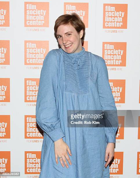 Lena Dunham attends the 2015 Film Society of Lincoln Center Summer Talks with Judd Apatow event at Walter Reade Theatre on July 13, 2015 in New York...