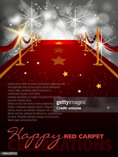 stockillustraties, clipart, cartoons en iconen met red carpet background with paparazzi flashes - comedy central night of too many stars red carpet