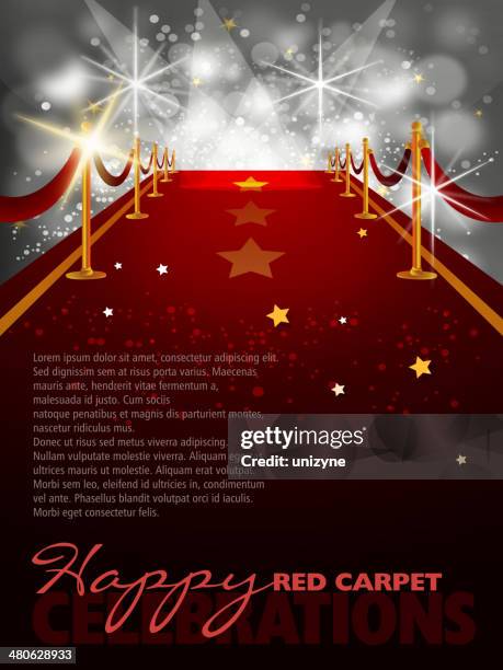 red carpet background with paparazzi flashes - red carpet event stock illustrations